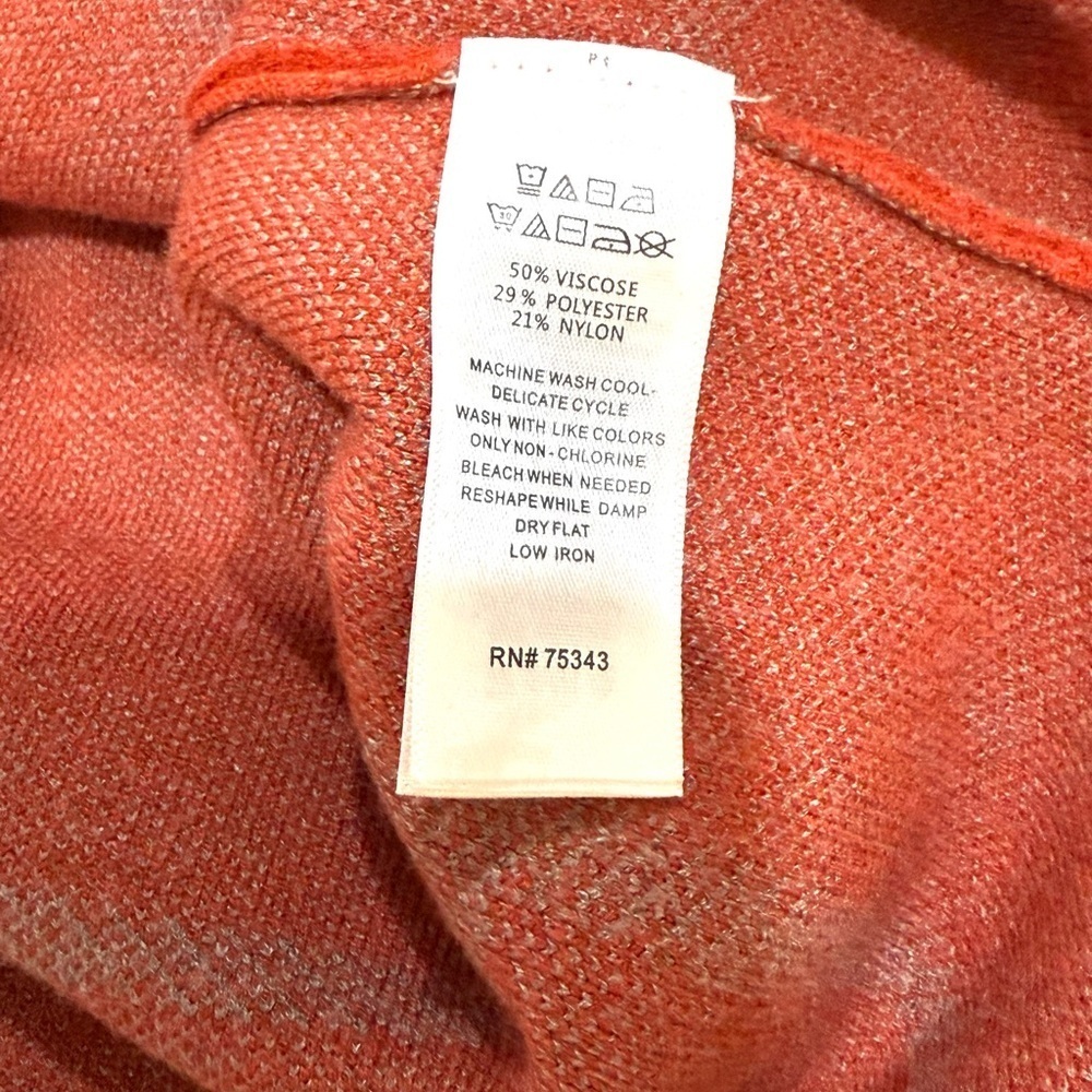 Max Studio Burnt Orange and Gray mockneck Sweater sz L - Picture 4 of 4